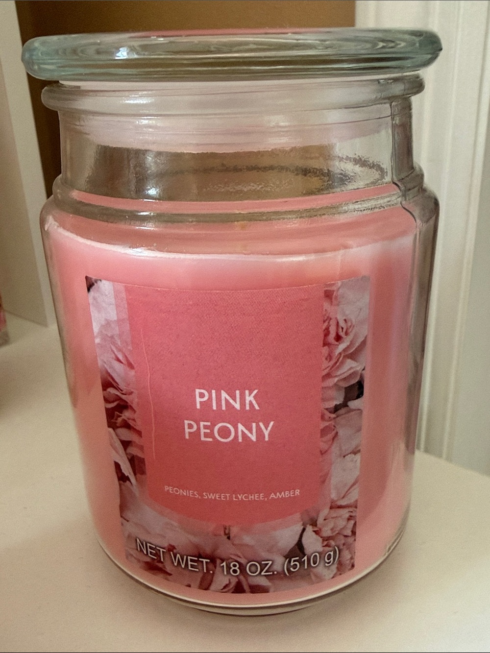 Pink Peony Scented Candle - Pink
